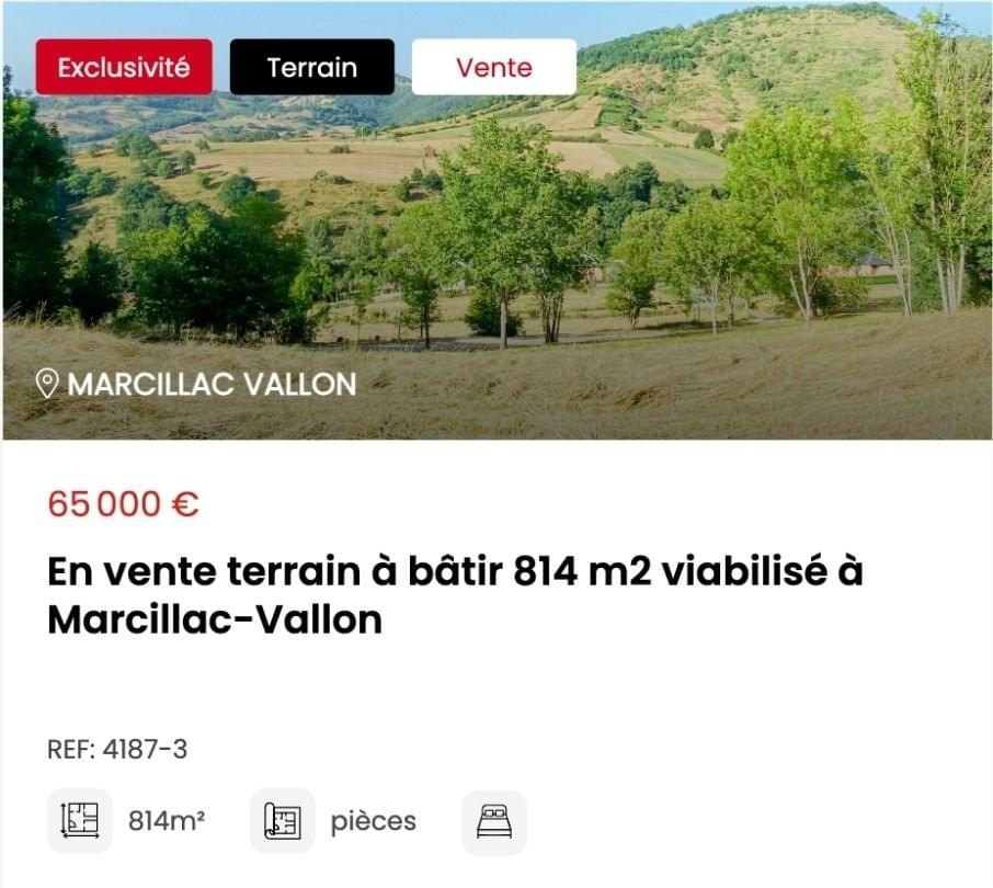 Terrain marcillac vallon en aveyron